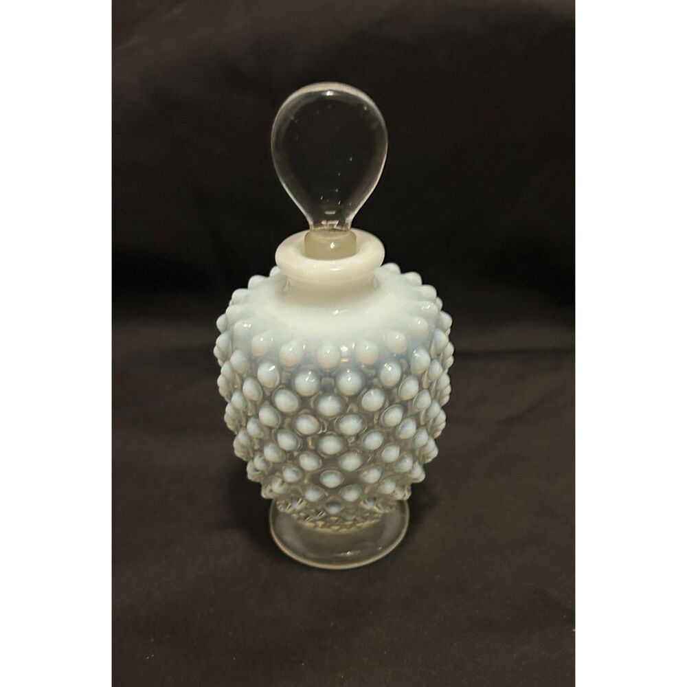 Vintage Fenton Opalescent Hobnail Glass Perfume Bottle with Stopper
